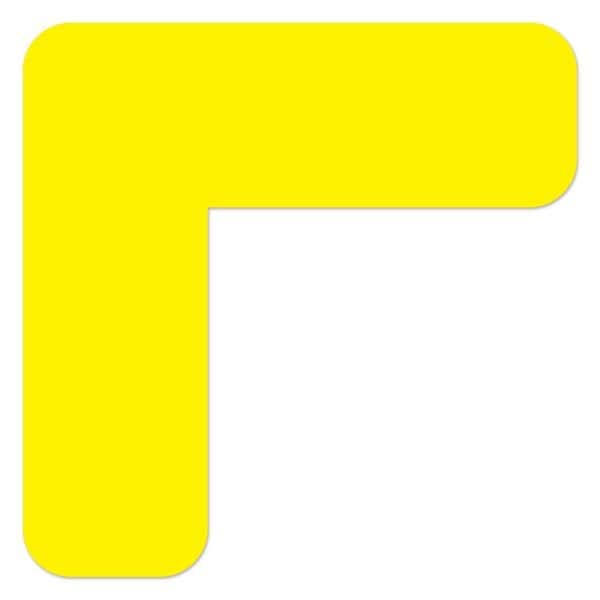 Ergomat DuraStripe Mean Lean 5inx5inx2in 90 degrees Angle Rounded Corners Yellow, 60PK DSML-CR5-Y-KIT - main